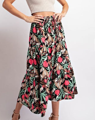 Meadow Bloom Floral Midi Skirt