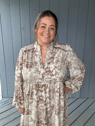 Brown Trimmed Beauty Dress
