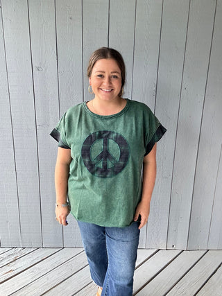 The Peace and Plaid Top