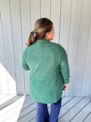 Popcorn Green Open Cardi