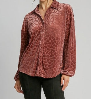 Rosey Velvet Shirt by Umgee