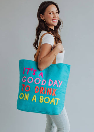 Blue Drink On A Boat Tote