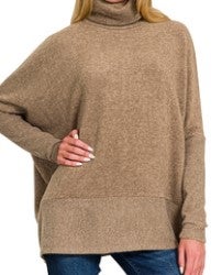 Brushed Melange Hacci Turtleneck Sweater *Final Sale*