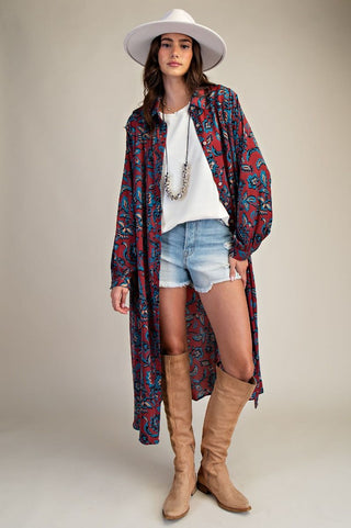 Boho Printed Shirt Dress FINAL SALE