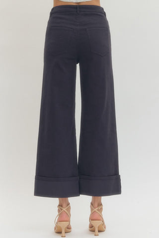 Mid Rise Ankle Flare Pants-Entro