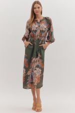 Green Midi with Flowers