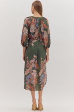 Green Midi with Flowers
