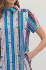 Entro Geometric Stripe Mini Dress