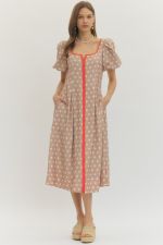Entro Polka Dot Midi Dress