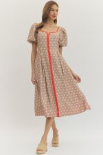 Entro Polka Dot Midi Dress