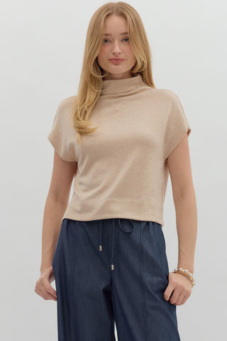 Entro Neutral Mock Neck Sweater