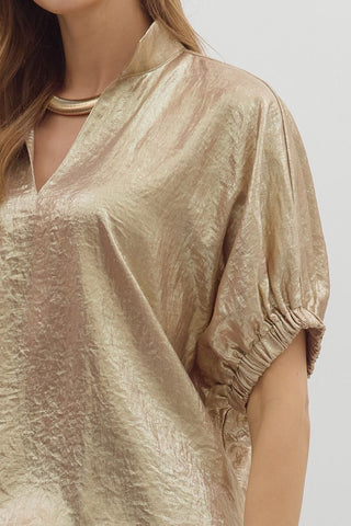 Gold V-Neck Top