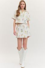Entro Botanical Denim Skort