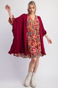 Easel Ruffle Hem Loose Cardigan