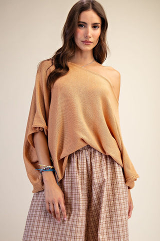 Easel Boatneck Knitted Sweater