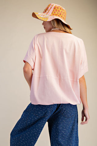 Easel Mineral Washed Knit Top