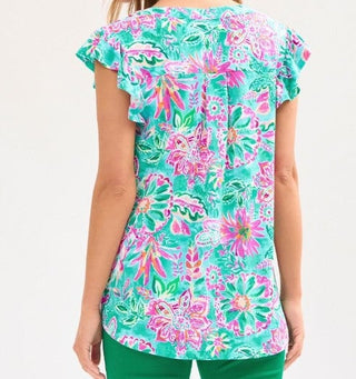 Lizzy Flutter Sleeve Top Mint