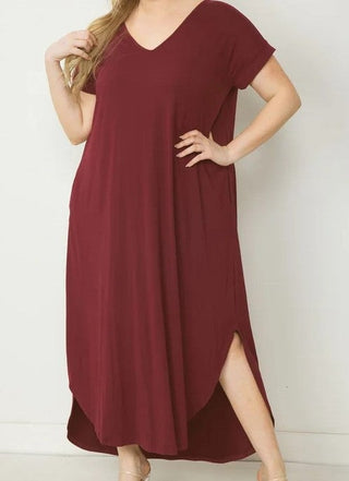 Curvy Exlusive Knit Entro Maxi Dress