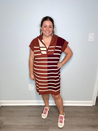 Chestnut Multi Stripes Dress